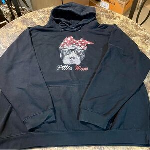 Black 'Pittie Mom” Pit Bull Hoodie- Size 3XL